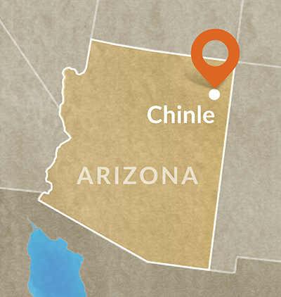 Image of map of Arizona showing Chinle