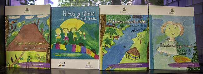 Image of brightly colored Honduran children's books