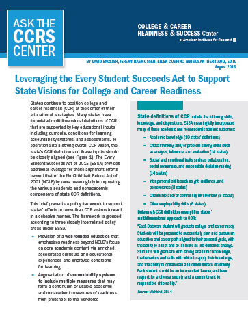 Image of Leveraging ESSA for College and Career Readiness report cover