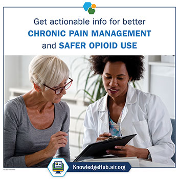 A health professional meets with a patient. Patients need to get actionable information for better chronic pain management and safer opioid use.