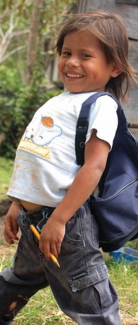 Nicaraguan child with a backpack