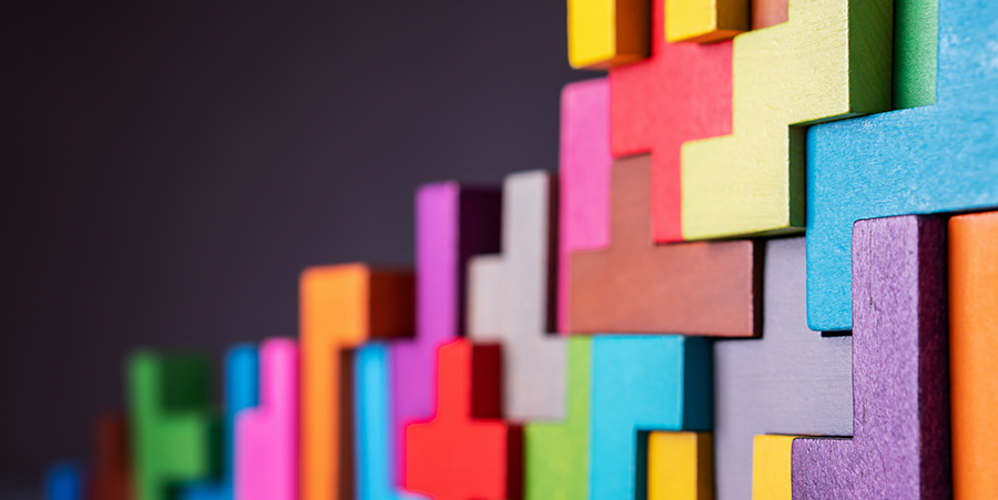 Image of interlocking colorful blocks