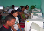 Photo of students at computers.
