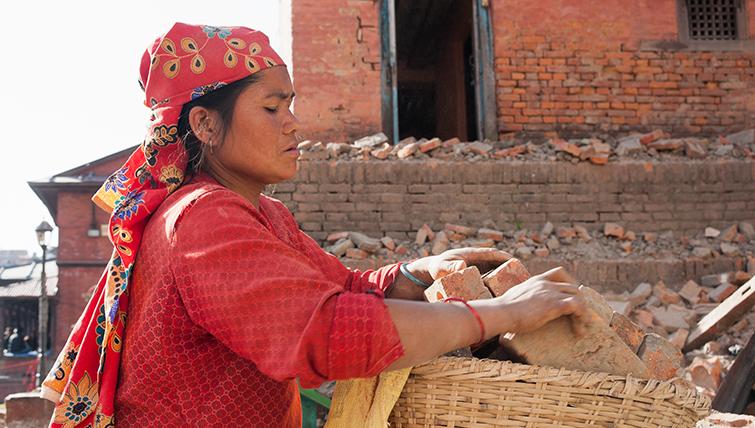 Nepali woman working