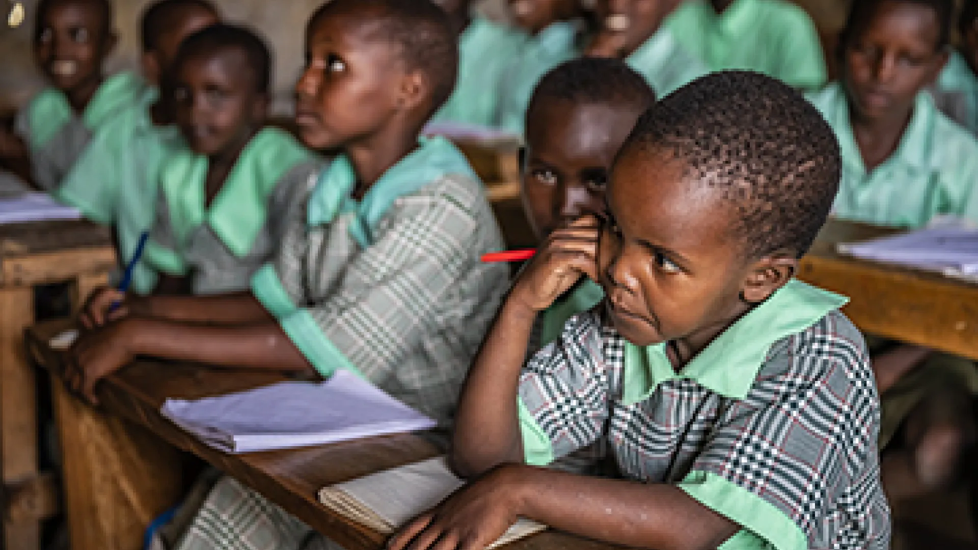Kenyan schoolchildren in classroom
