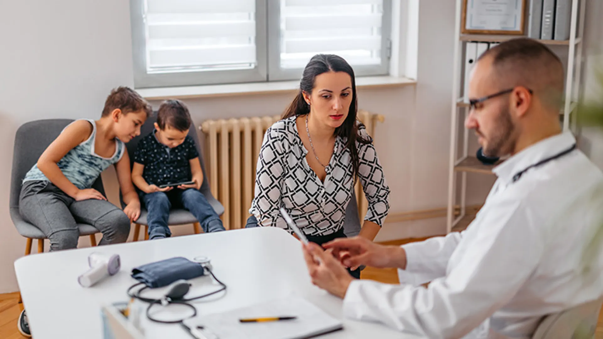 Rural family with doctor