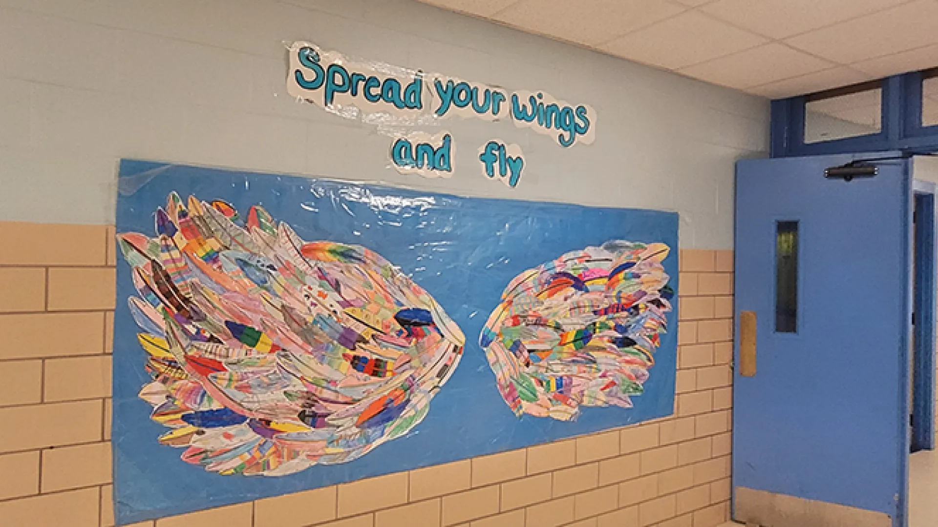 Spread your wings school hallway art