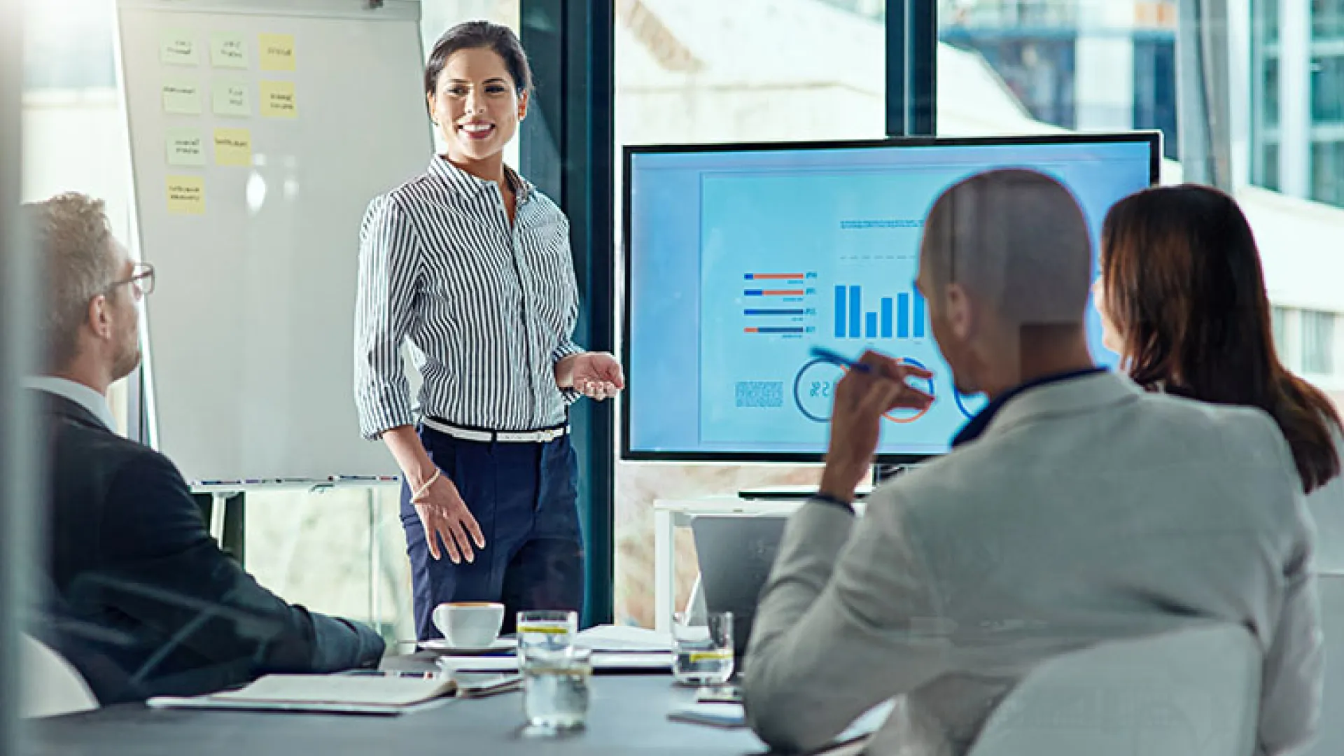 Woman giving presentation