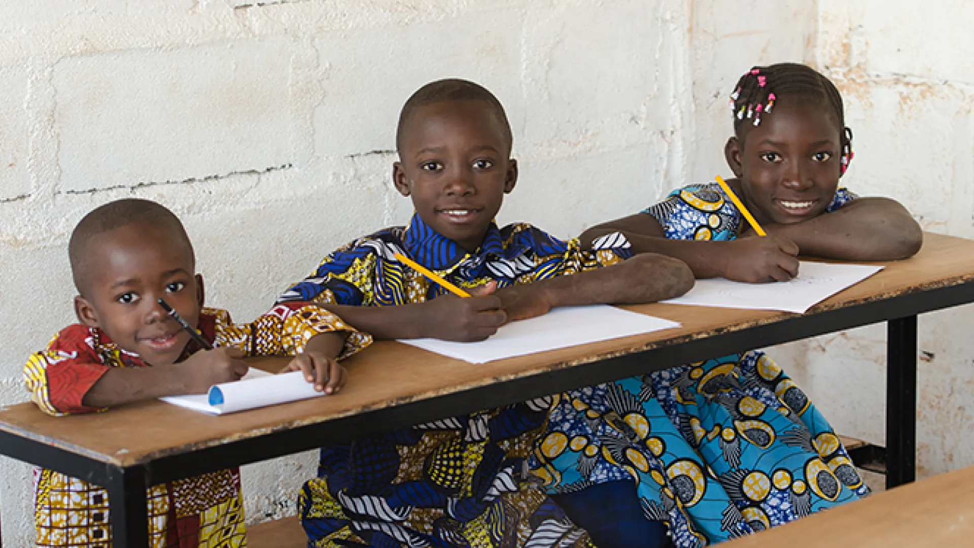African children smiling at School
