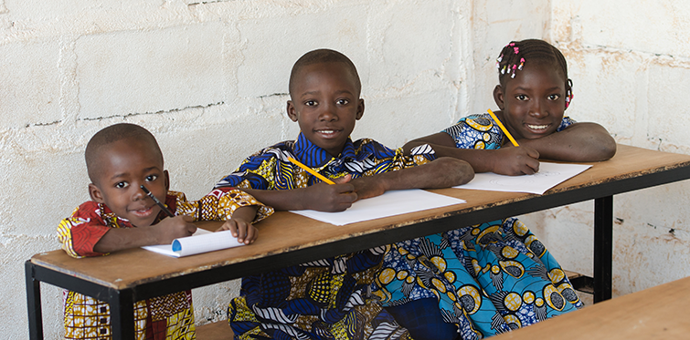 African children smiling at School