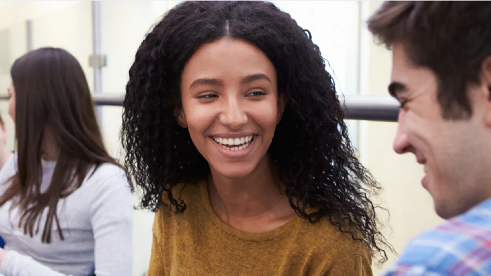 African American college student smiling