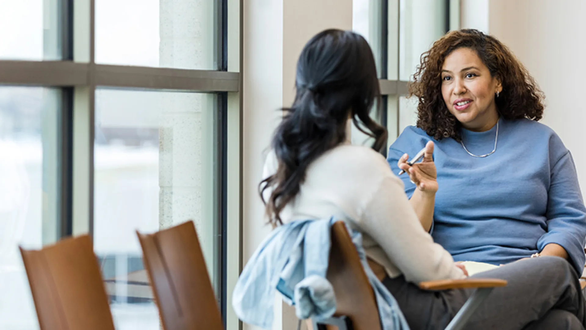 Therapist and client in discussion