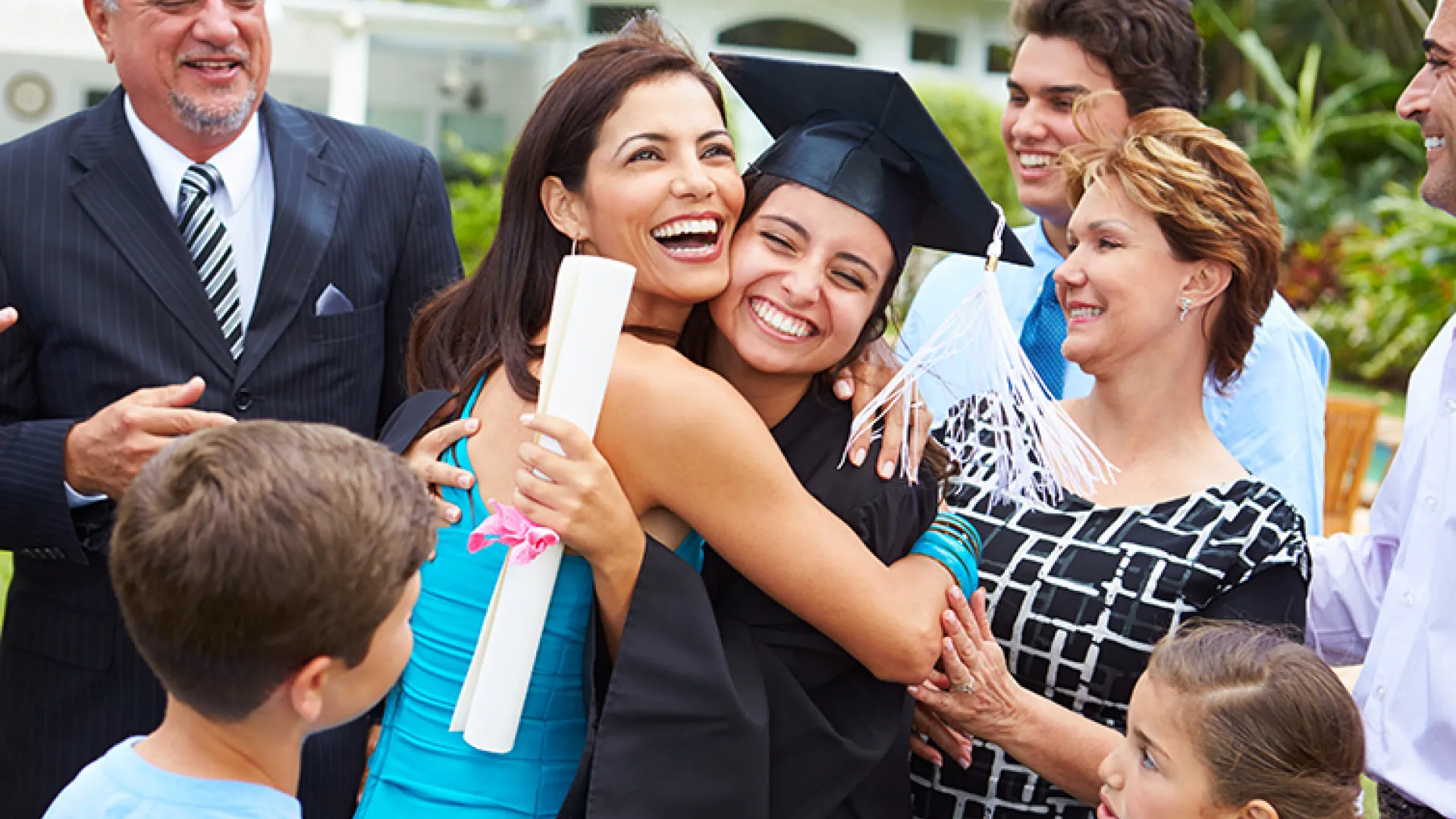 Young Latina woman graduating from college