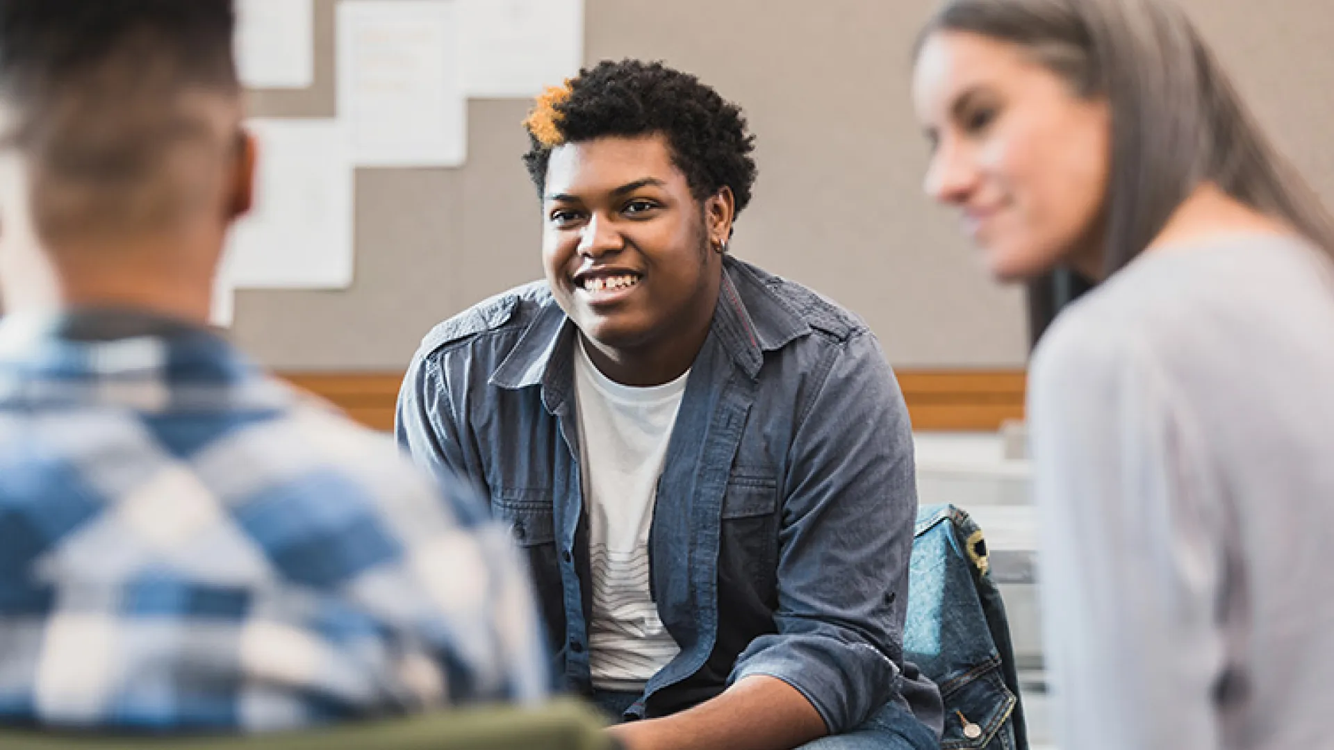 Young African American man in group therapy