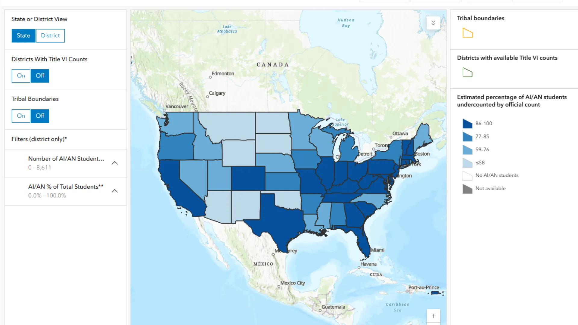 Indigenous Students Count map