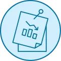 Icon showing papers pinned to a board