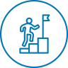 Student walking up stairs icon