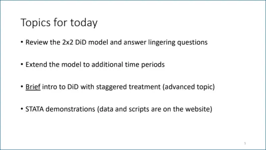 Difference in differences webinar screenshot