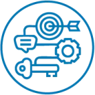 icon showing key and target