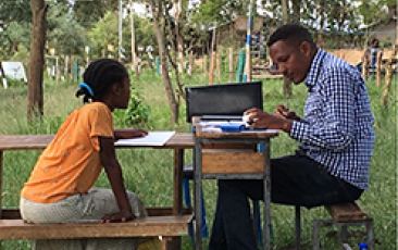 Student and teacher in Ethiopia 
