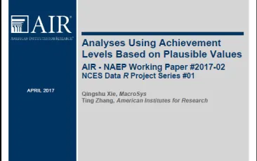 NAEP Analysis paper report cover