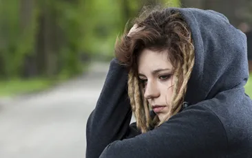 Image of troubled teen girl