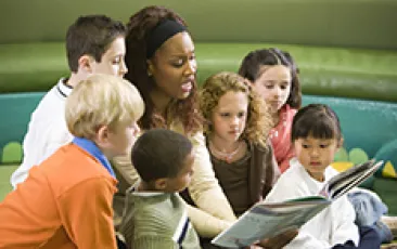 Teacher reading to students