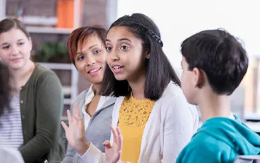 Image of girl talking in a youth group