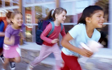Happy kids running