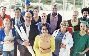 Group of smiling coworkers