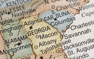 Map of southeast USA
