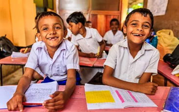 Sri Lankan school children in classroom