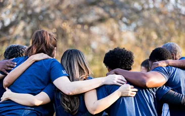 Teens in a huddle