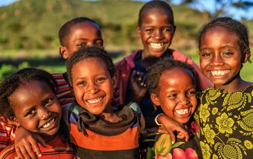 Group of happy African children