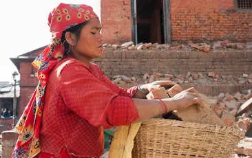 Nepali woman working