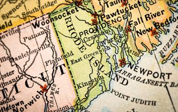Map showing Rhode Island