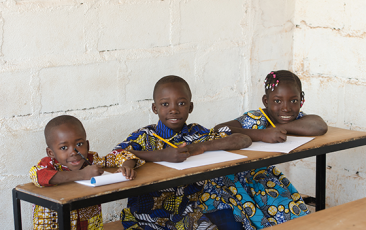 African children smiling at School