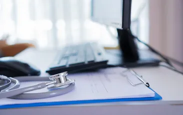 Computer and stethoscope