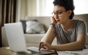 Young woman at her laptop