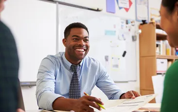 Smiling educator