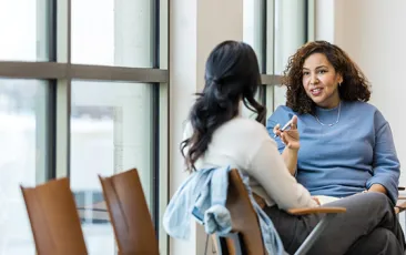 Therapist and client in discussion