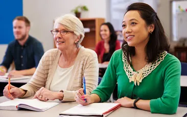 Adult learners in classroom