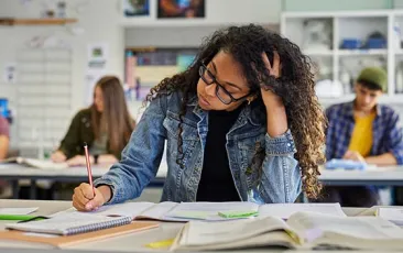 Frustrated high school student