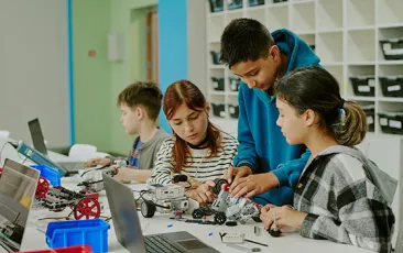 Students working on a science project