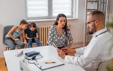 Family visiting rural doctor