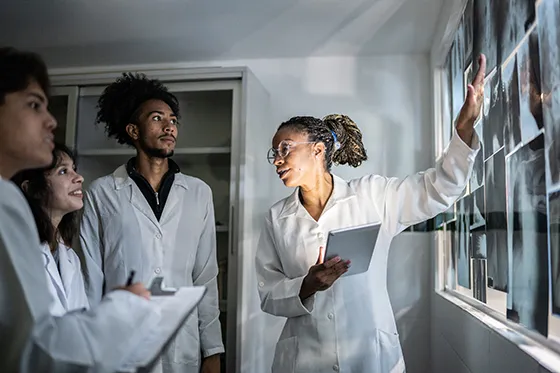 Radiology technician and apprentices