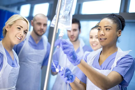 nurses training with IVs