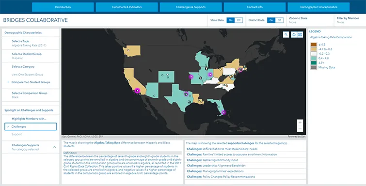 Bridges Collaborative Map Tool screenshot