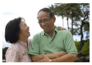 Older couple laughing