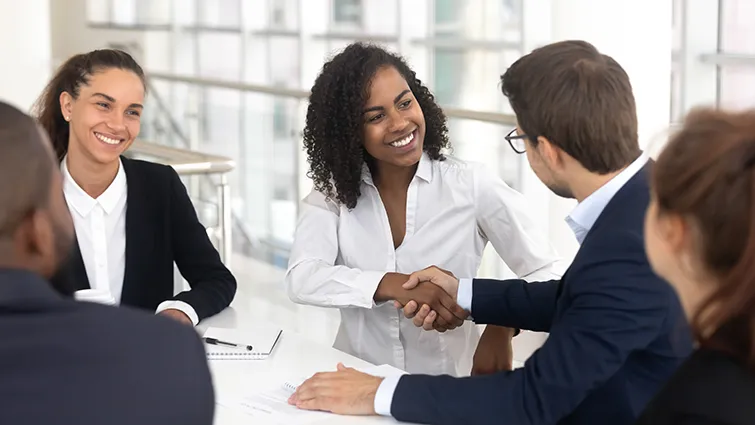 Business meeting with diverse colleagues